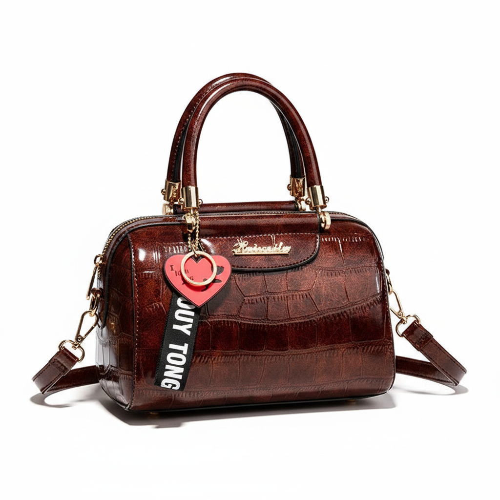 Classic Crocodile Leather Messenger Tote Bag