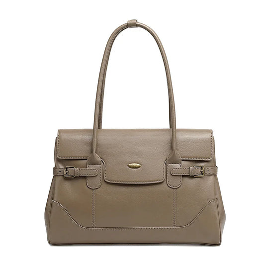 YANATARI Leather Large-Capacity Tote Bag