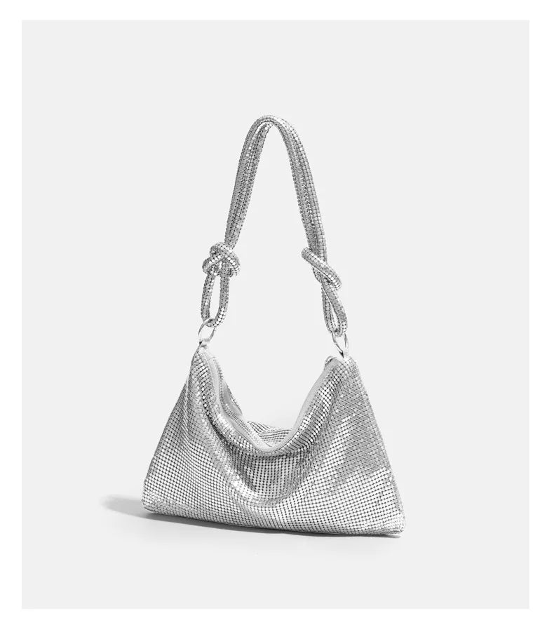 Sequin Handle Evening Clutch Bag