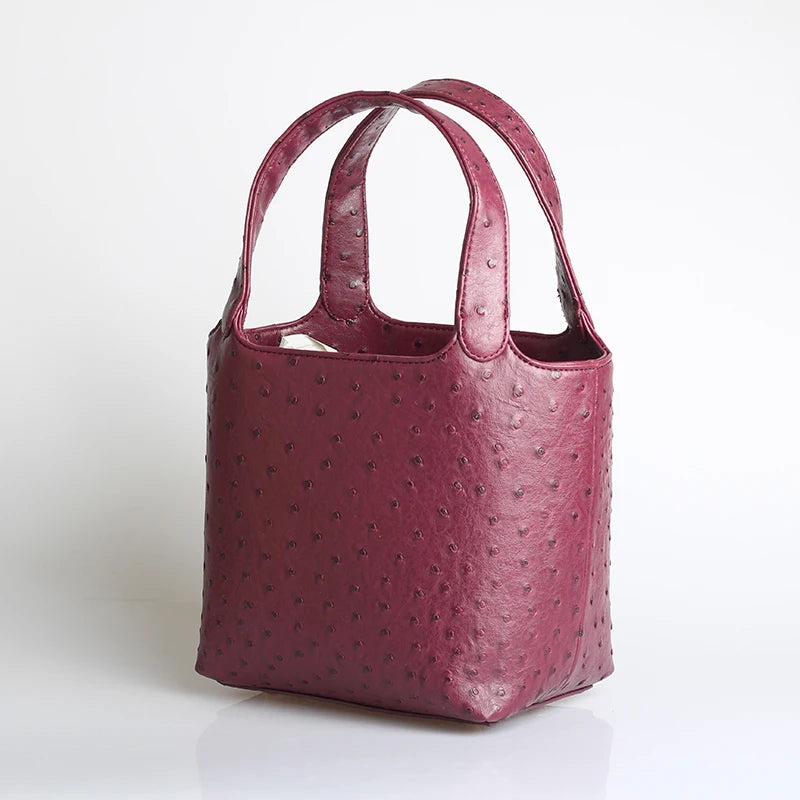 Luxury ostrich-patterned multipurpose tote. 