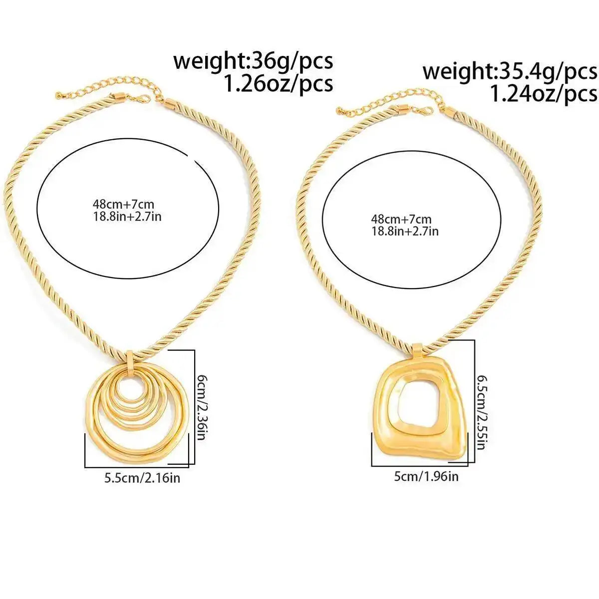 Geometric Square Pendant Necklace