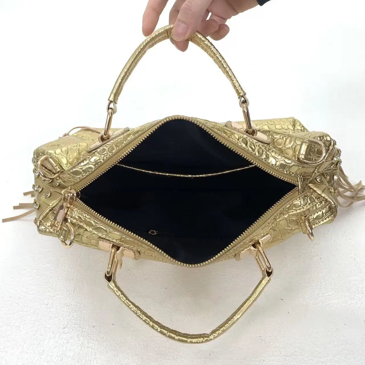 Ladies' fashion, light luxury, elegant banquet handbag, gorgeous diamond jewelry, pearl single shoulder crossbody bag
