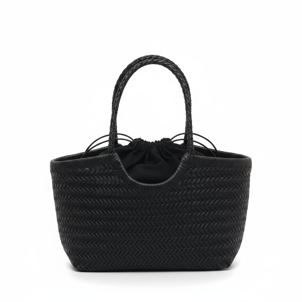 Genuine Leather Woven Tote Bag