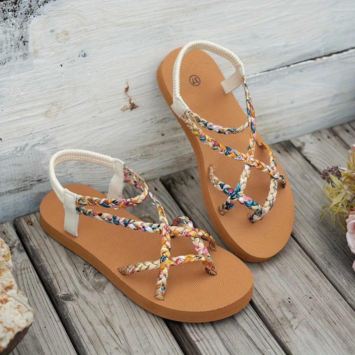 Lightweight Large Size Beach Sandals Summer Round Head Comfortable