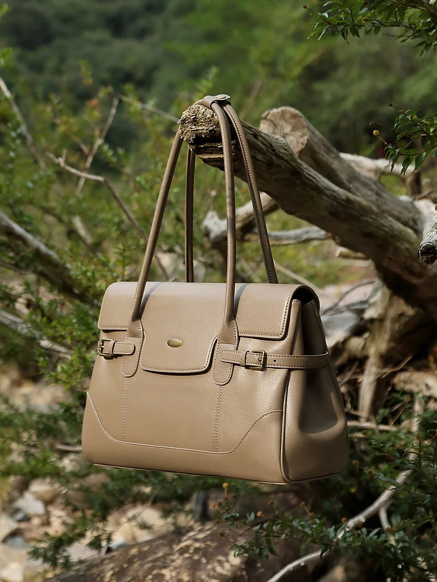 YANATARI Leather Large-Capacity Tote Bag