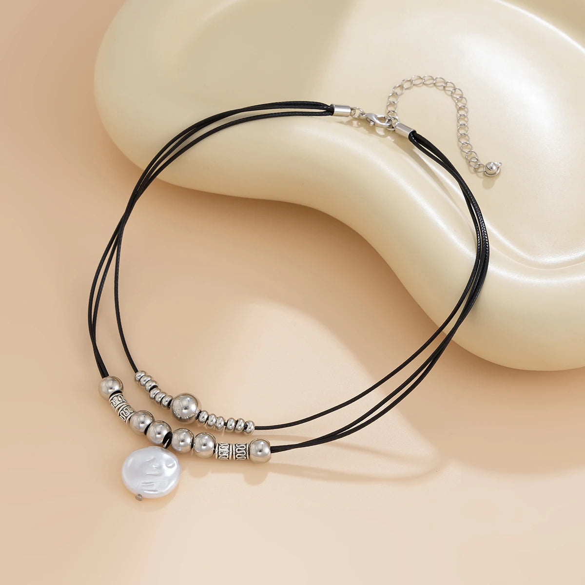Vintage Leather Rope Pendant Necklace