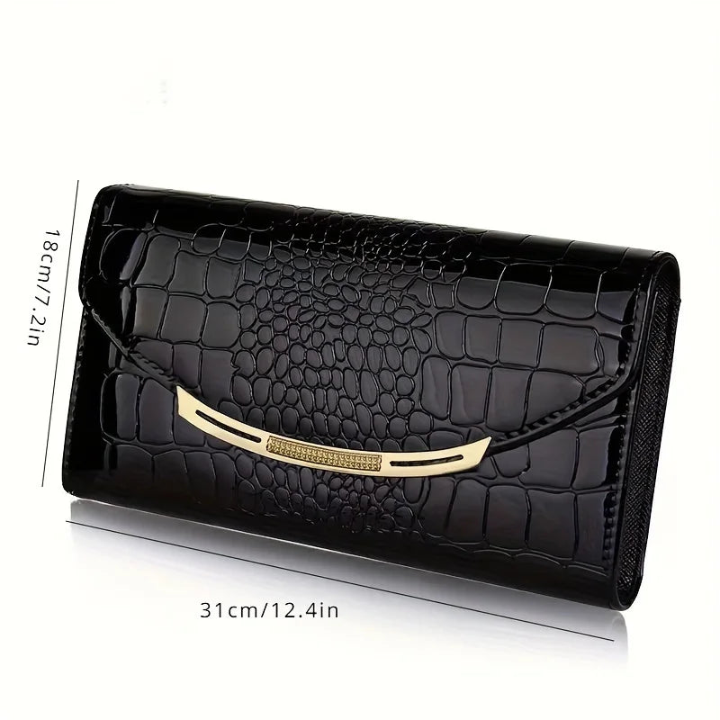 Patent Leather Chain Clutch Bag