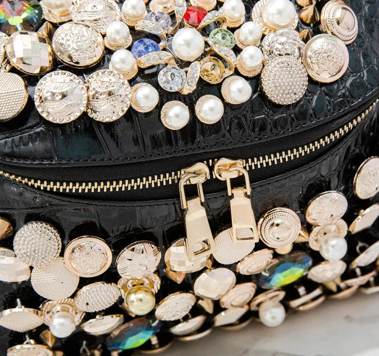 Luxury Black Handmade Bucket Shoulder Bag