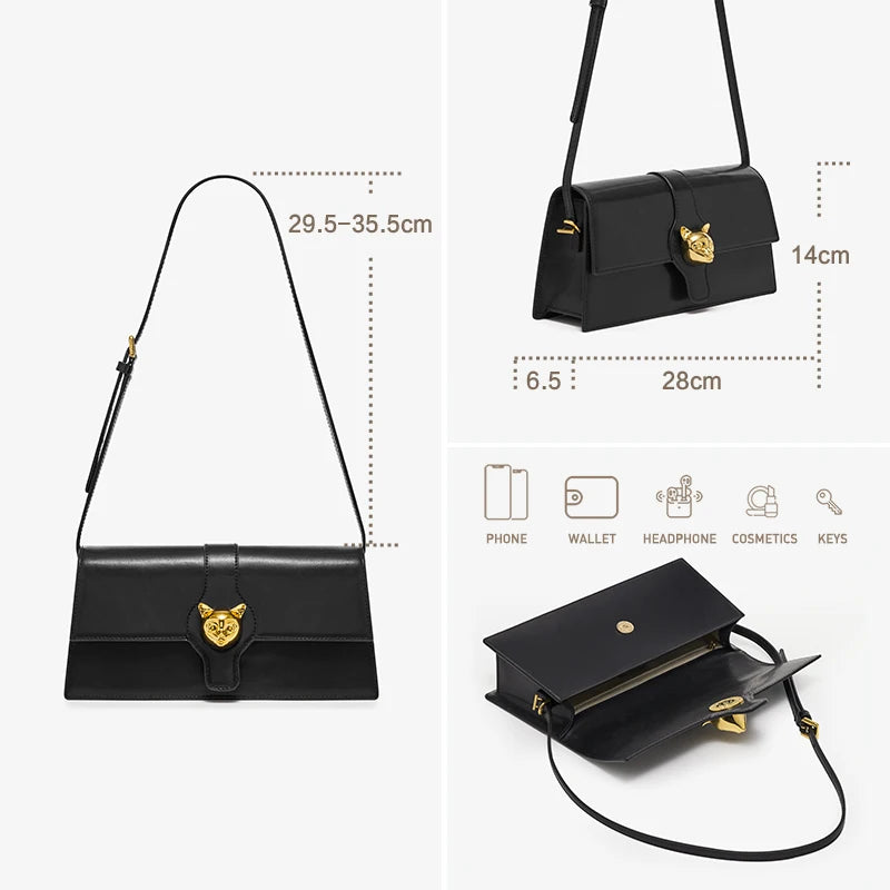 Retro Denim Leather Flap Bag