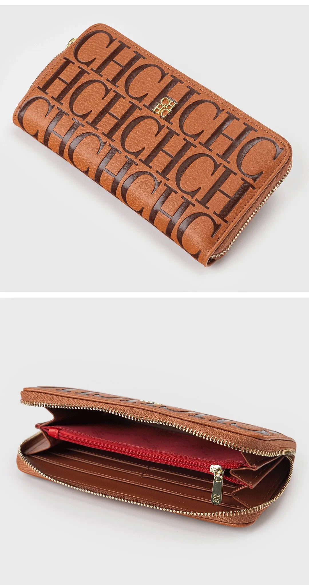 Embossed Zip Around Long Wallet