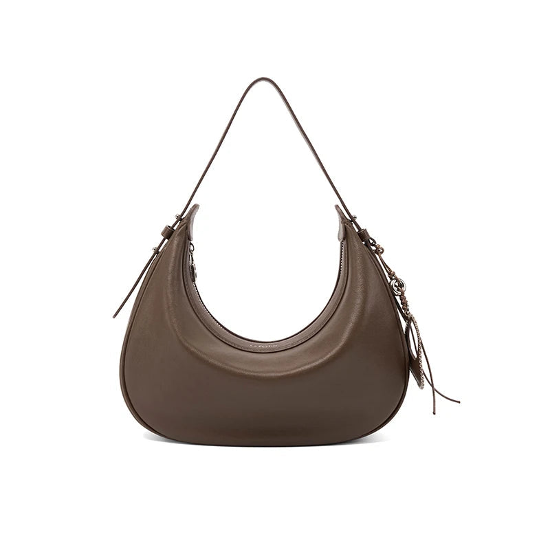 LA FESTIN Half Moon Leather Crossbody Bag