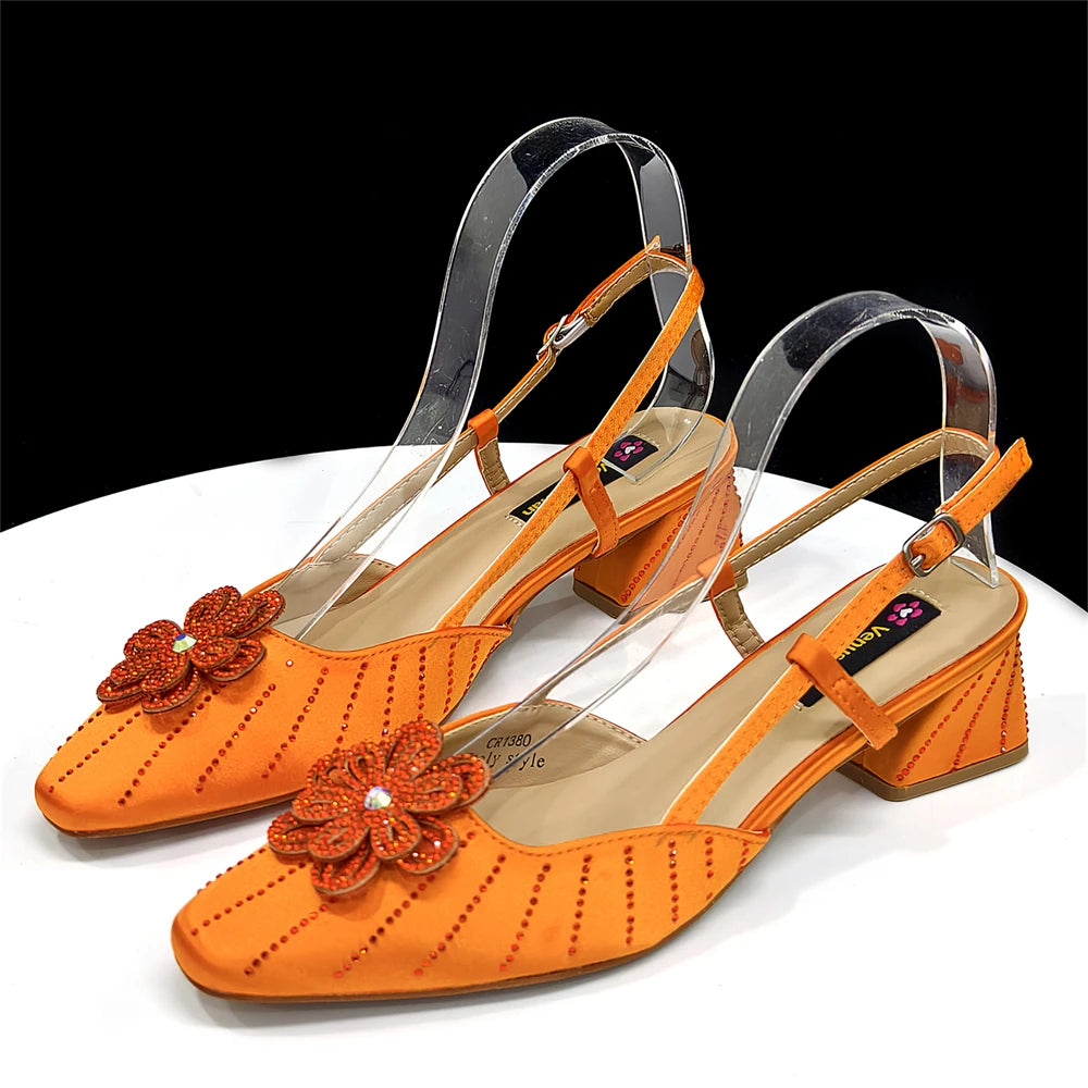 Party Shoes and Bag Heel Decoration Pure Elegant Flower