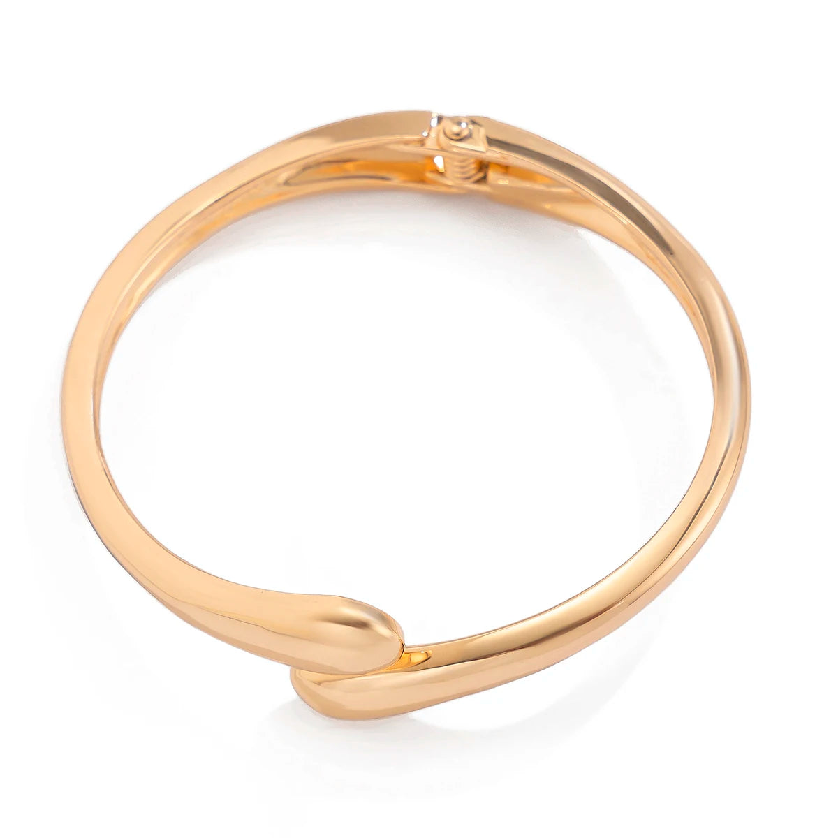 Creative Water Drop Wide Metal Bangle Gold Color Geometric Twisted Bracelets