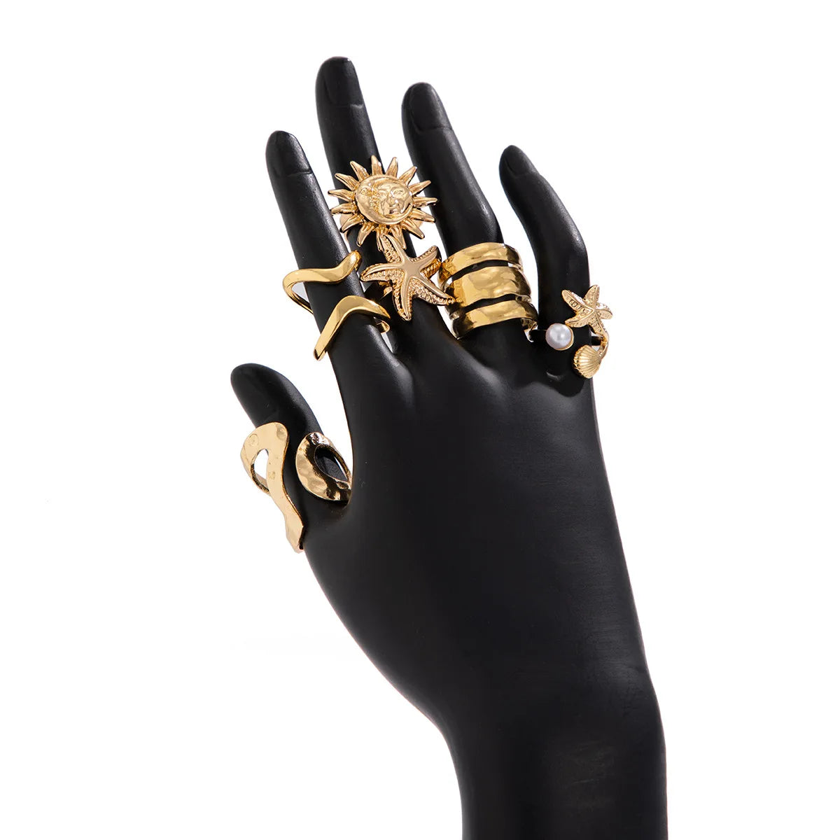 Sun & Starfish Ring Set