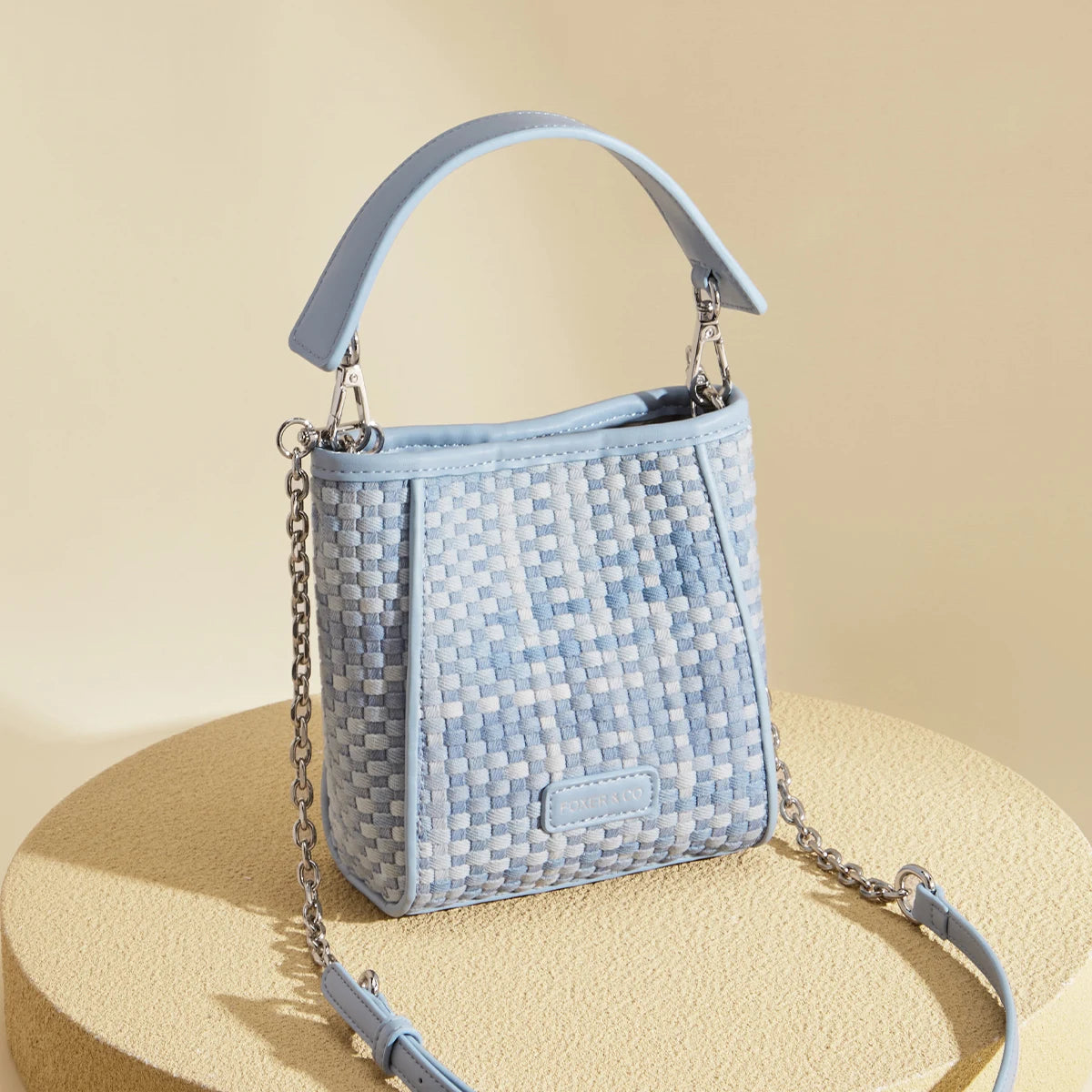 FOXER Woven Mini Chain Crossbody Bag