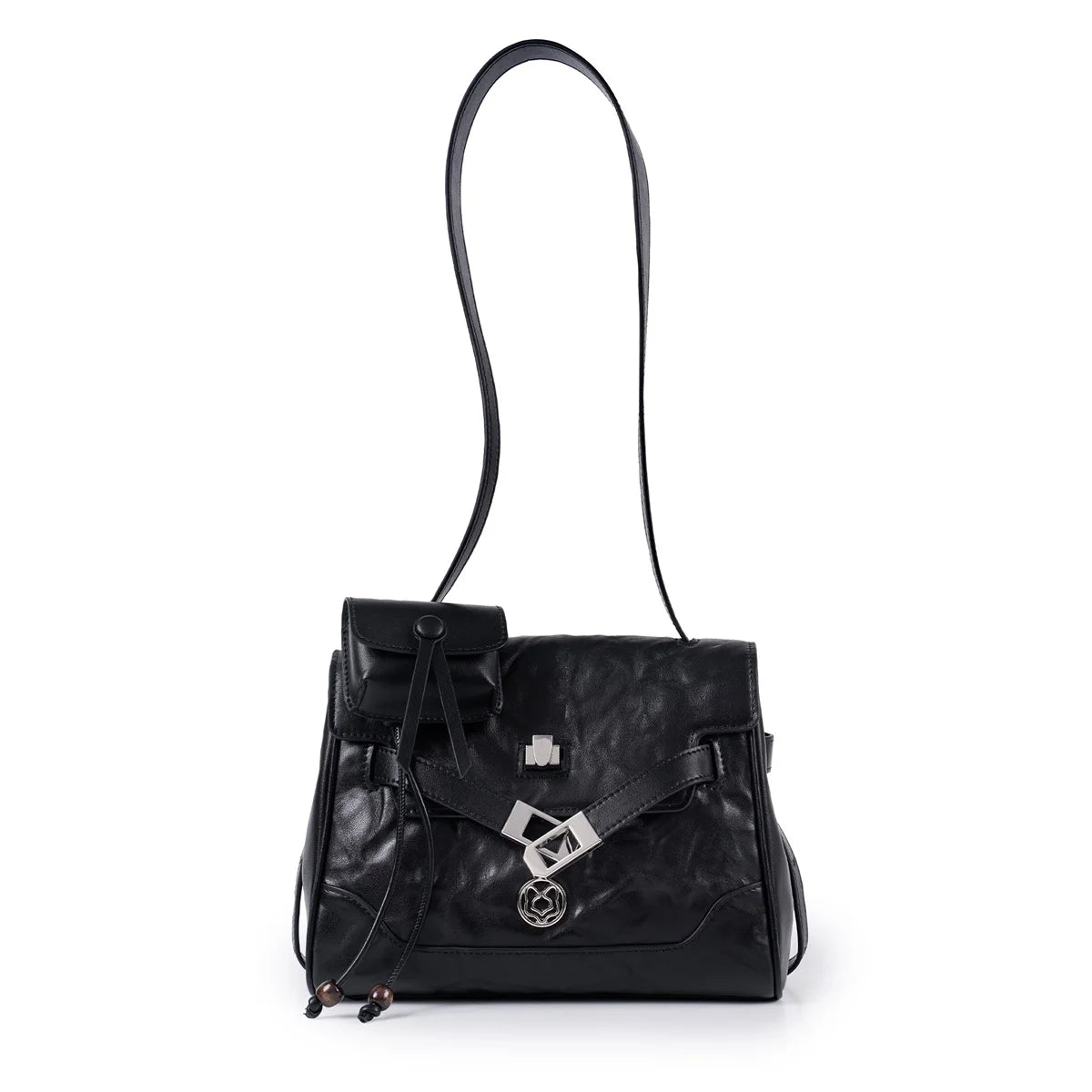 FOXER Wrinkled Leather Crossbody Bag