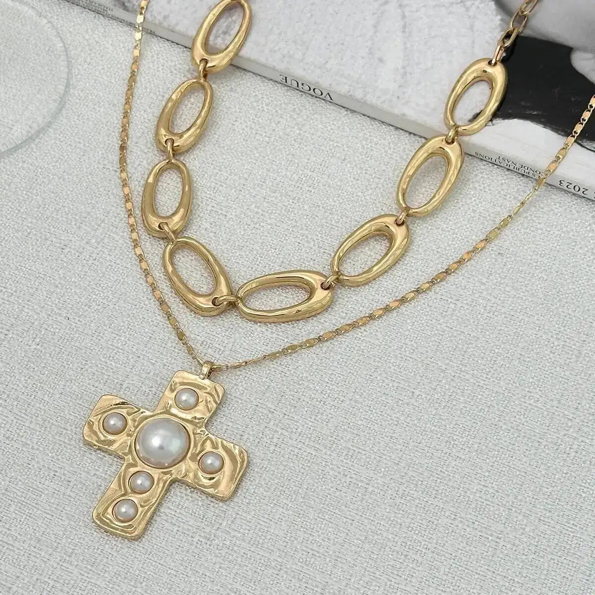 Geometric Square Necklace Set