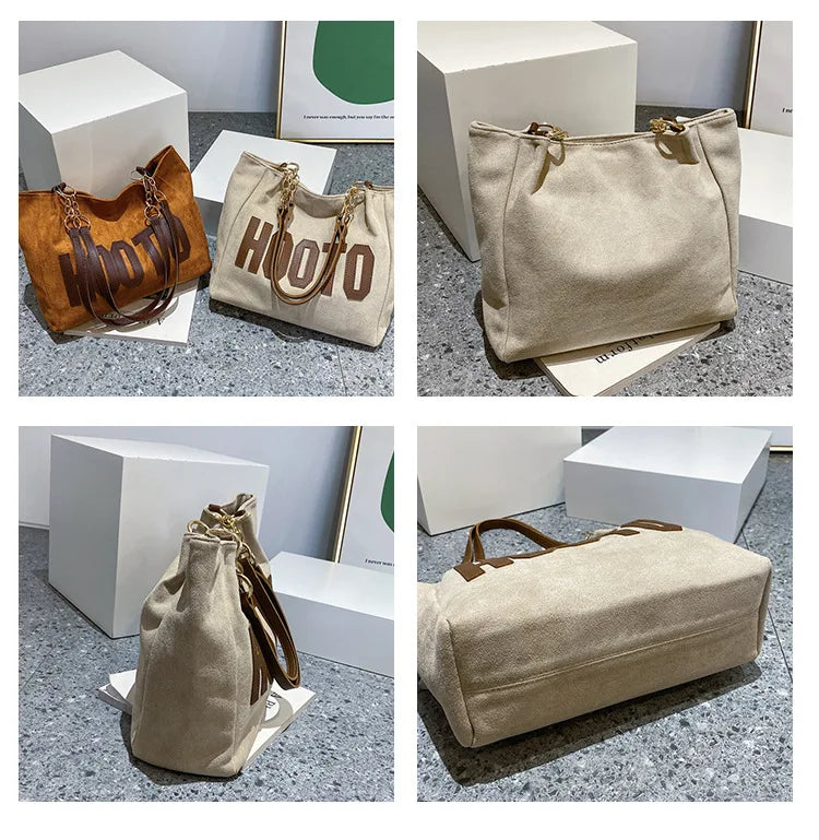 Solid Color Shoulder Bag
