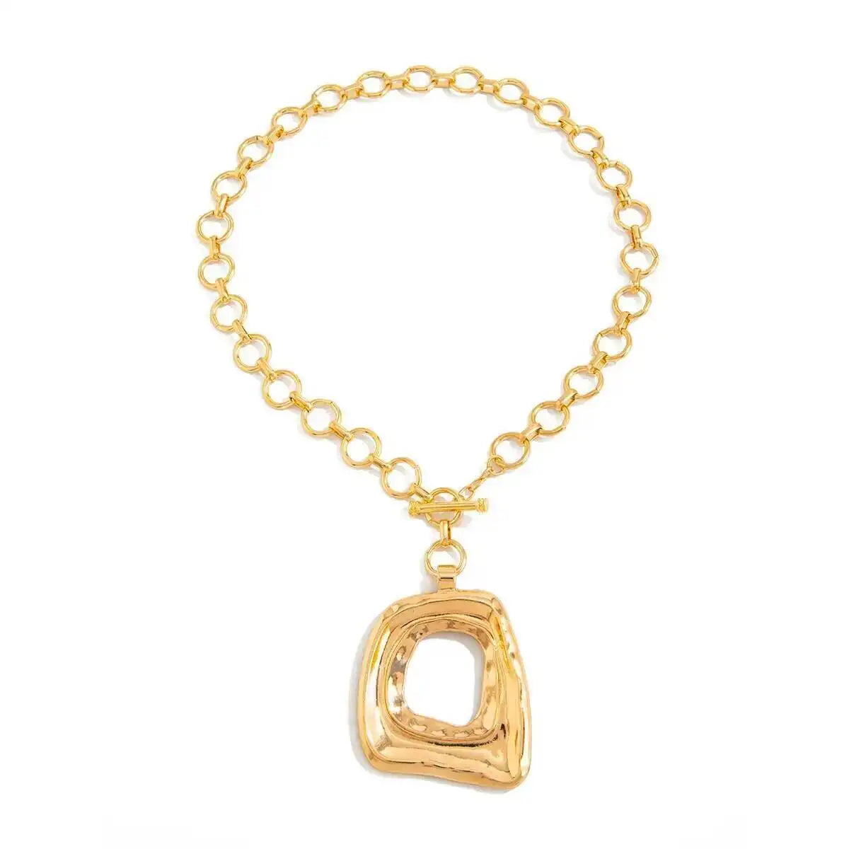 Geometric Square Pendant Choker