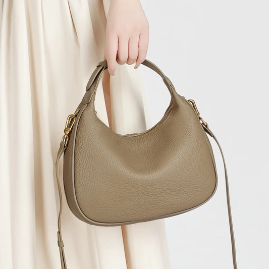 Genuine Cowhide Mini Hobo Crossbody Bag