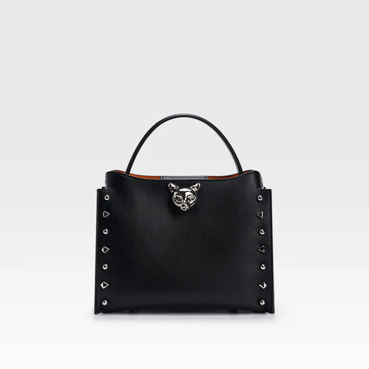 Top Grain Cowhide Leather Rivet Crossbody Bag