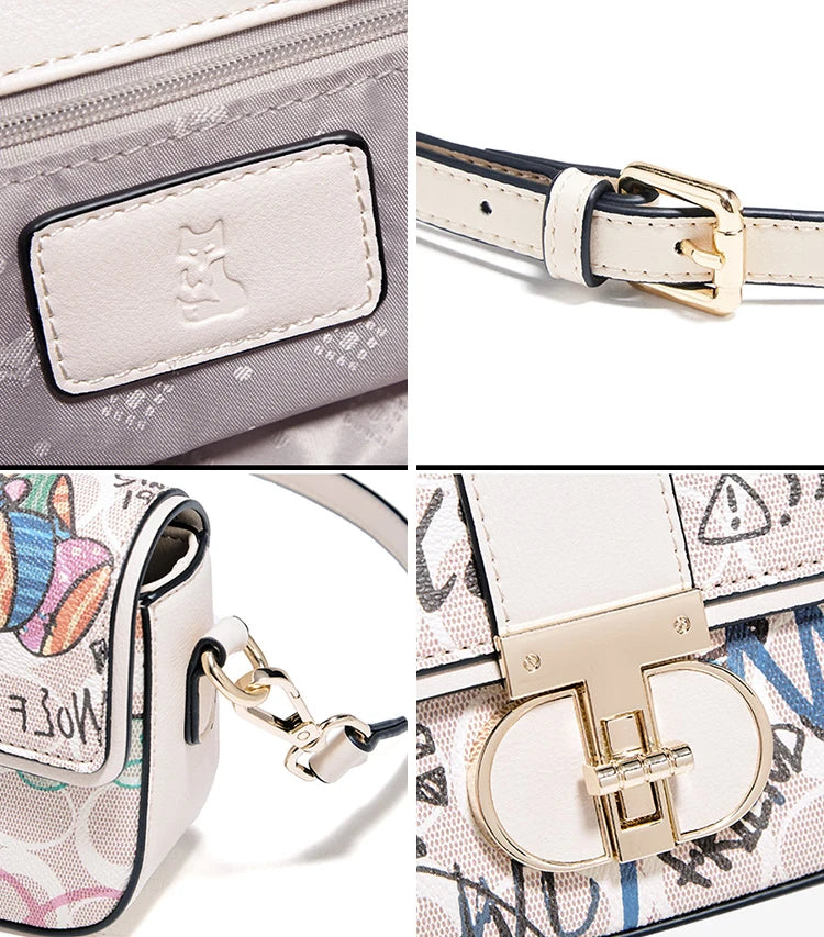 FOXER Graffiti Chain Shoulder Bag