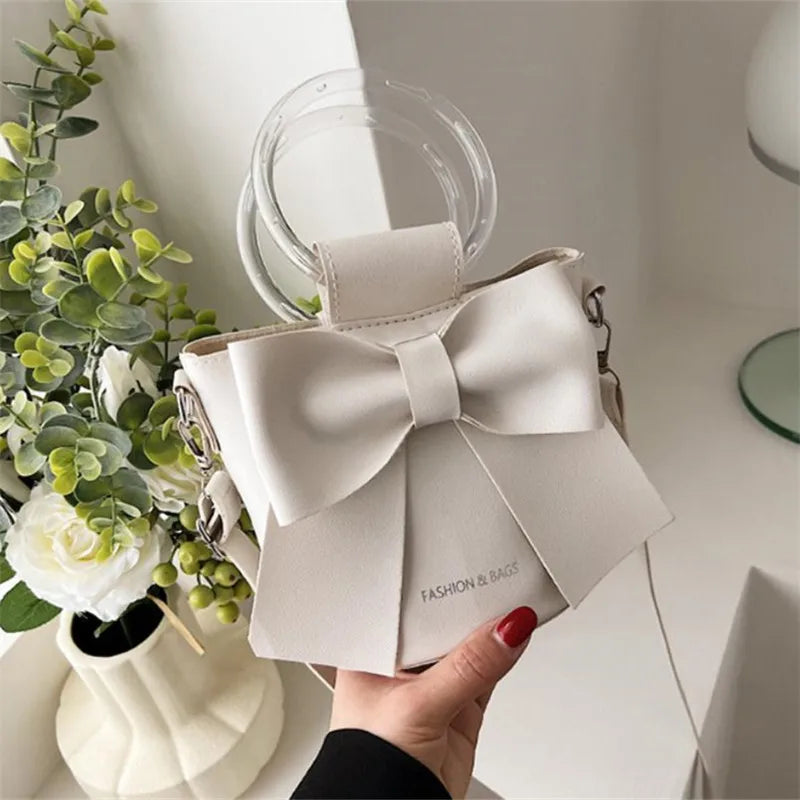 Bow Bucket Shoulder Crossbody Bag