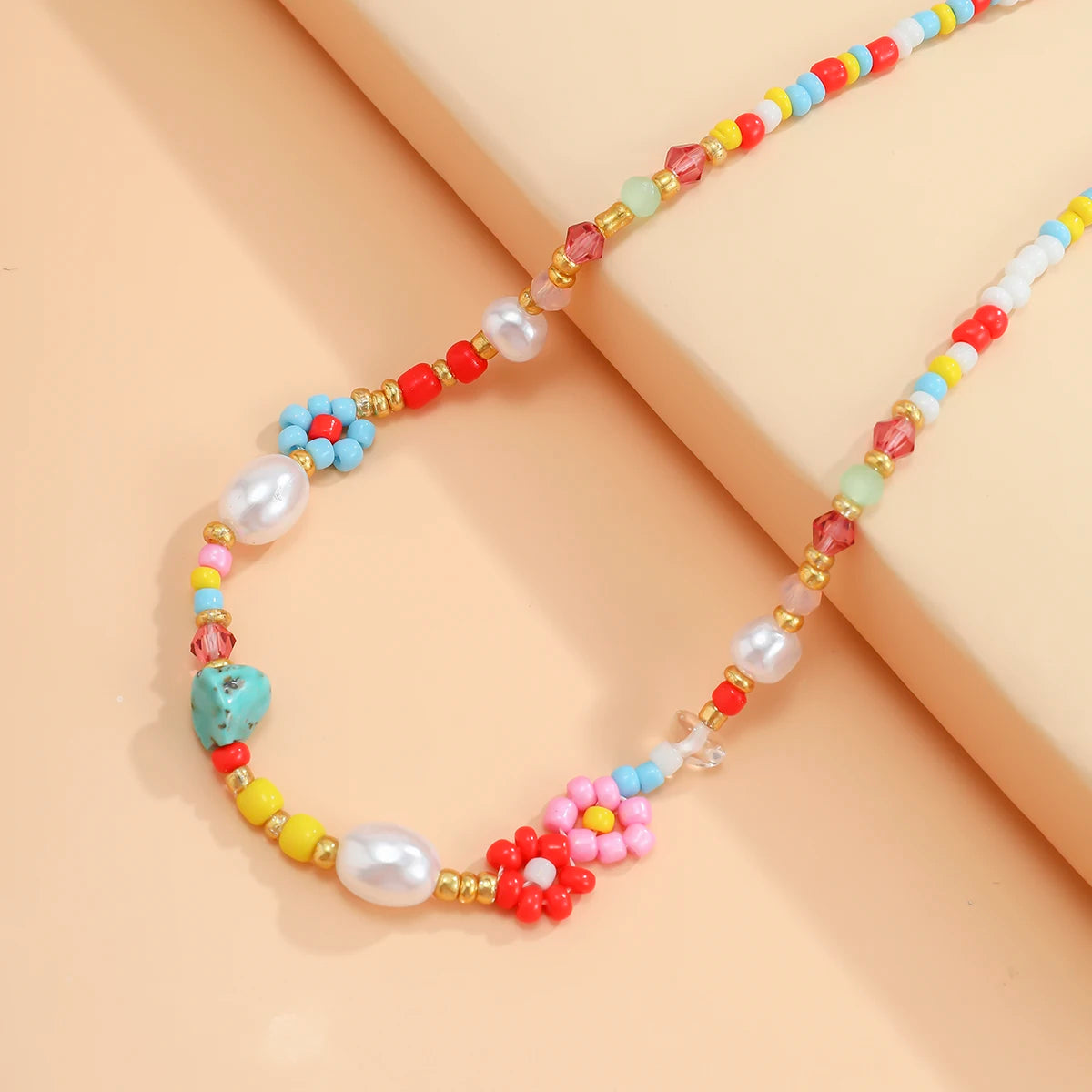 Colorful Flower Pearl Choker