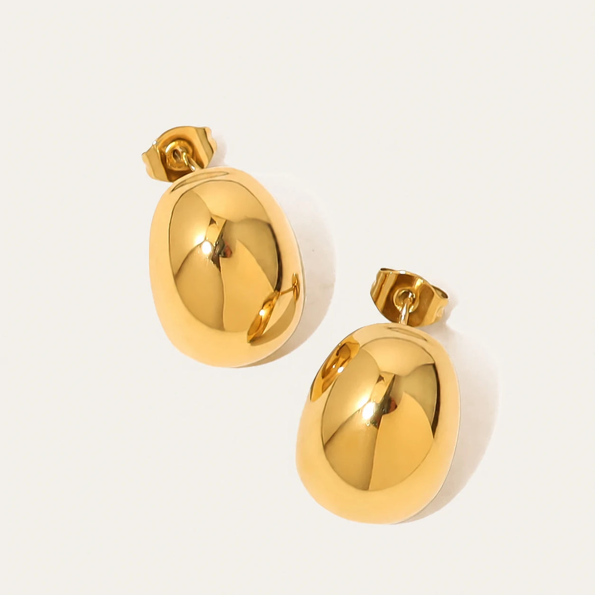 Polished Gold-Plated Stud Earrings
