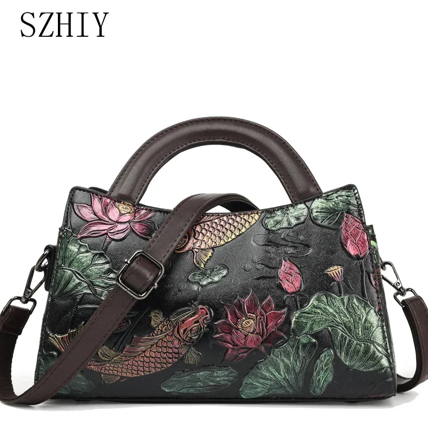Retro Goldfish Crossbody Shoulder Bag for Women