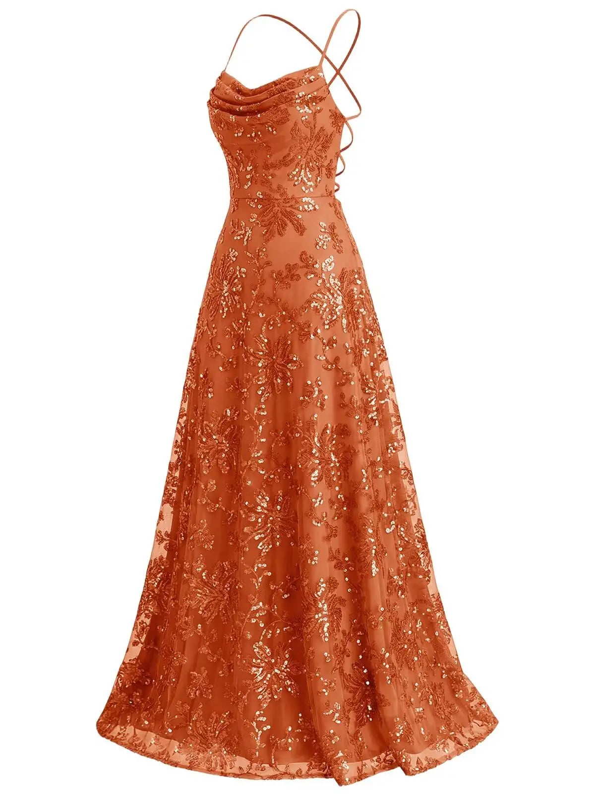 Lace Sequin Backless Spaghetti Strap Long Prom Dresses Women 2026 Sparkly Pleated A Line Formal Evening Ball Gown Party Dresses