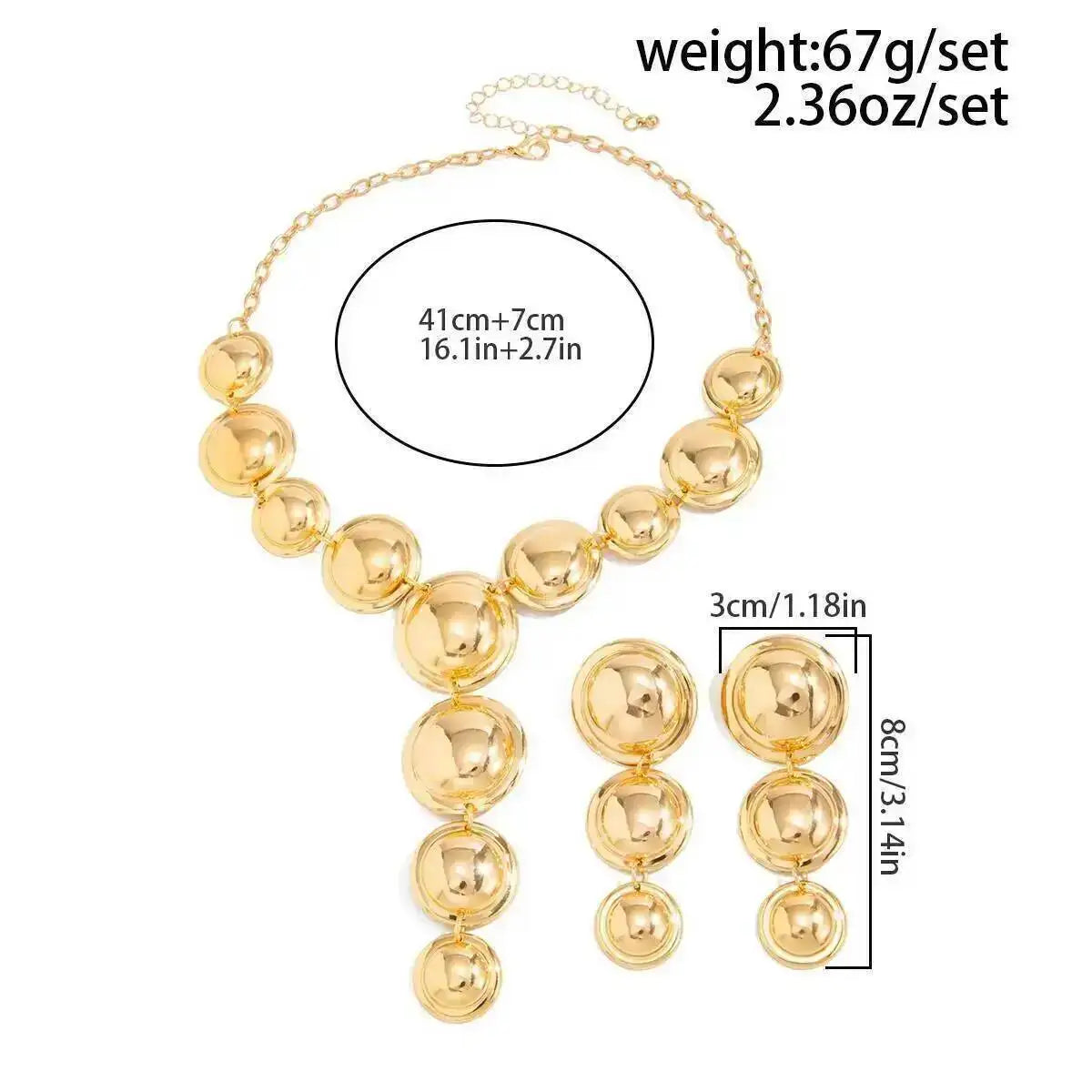 Y-Shaped Long Pendant Necklace Set