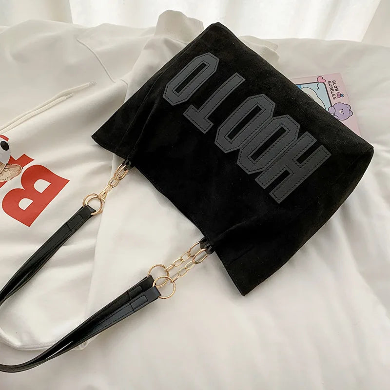 Solid Color Shoulder Bag