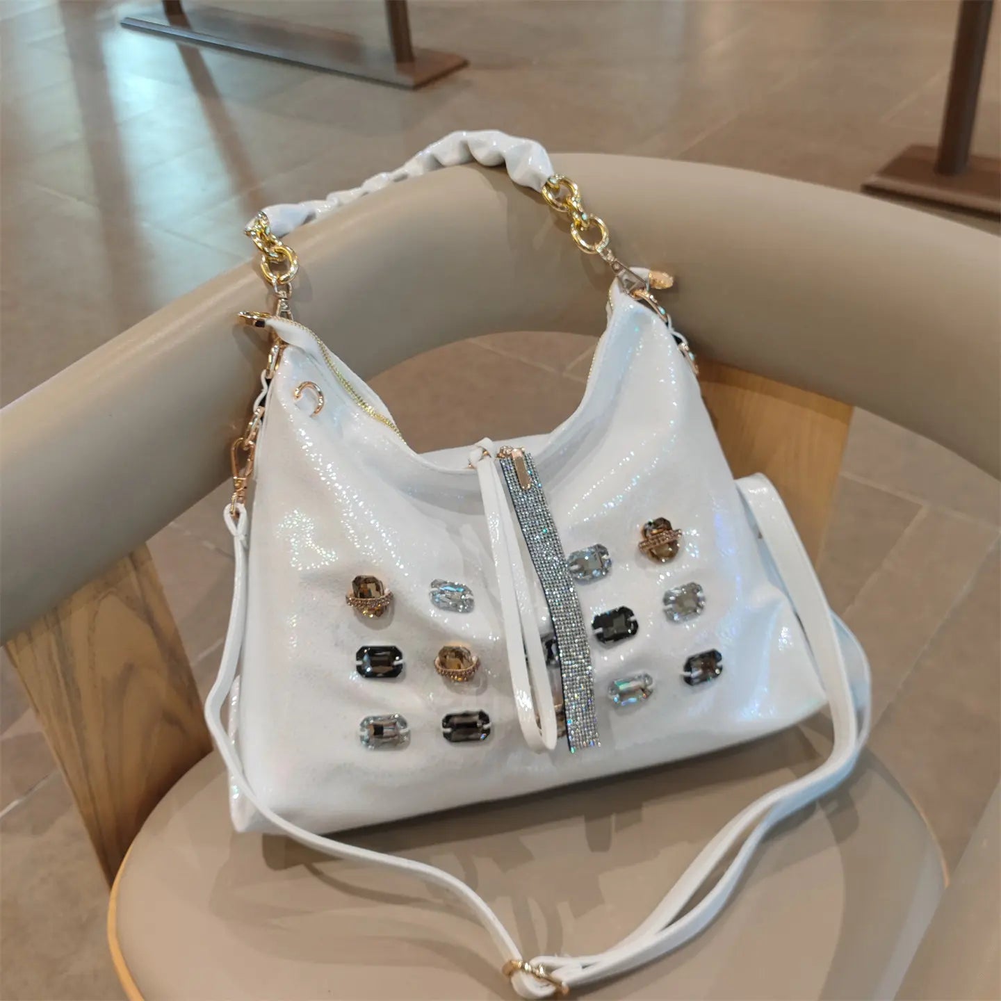 Diamond Genuine Leather Tote Bag for Women