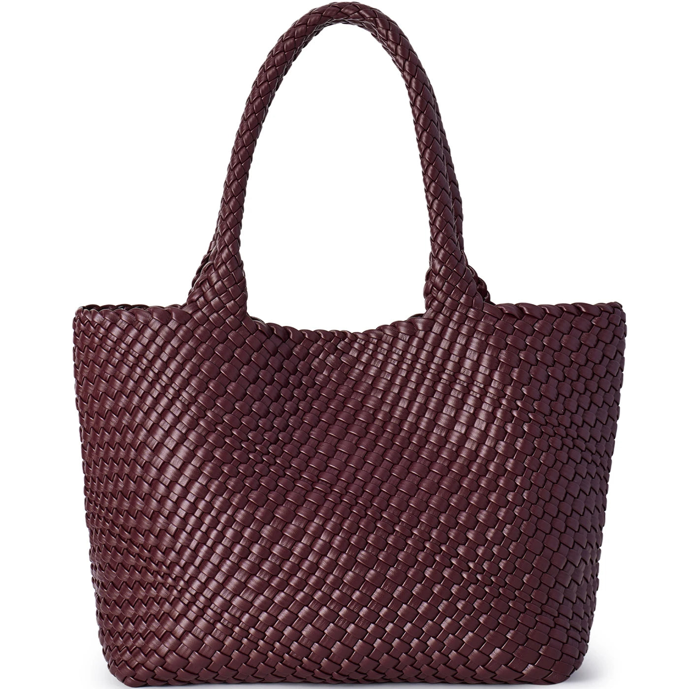Vegan Leather Woven Tote Bag