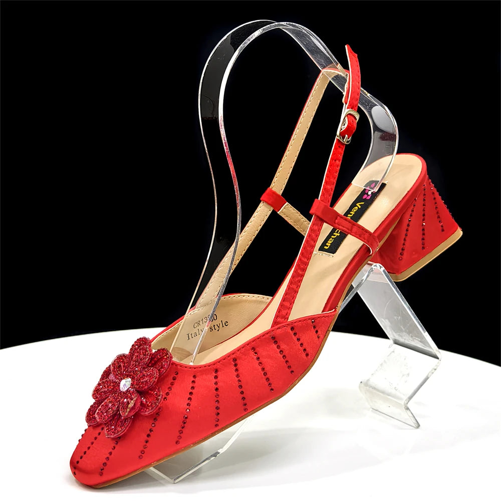 Party Shoes and Bag Heel Decoration Pure Elegant Flower