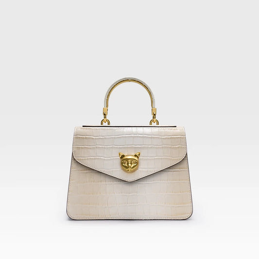 Crocodile Leather Top Handle Bag