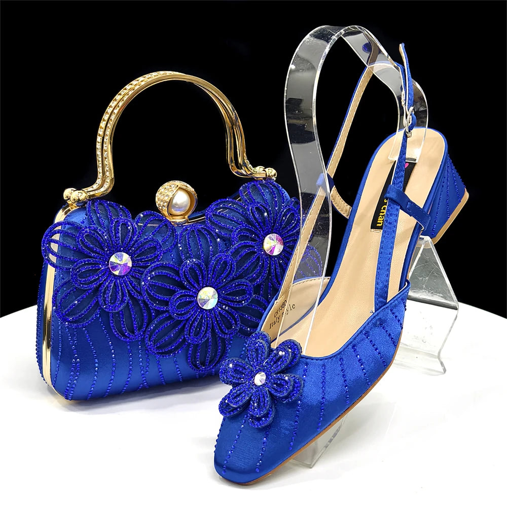 Party Shoes and Bag Heel Decoration Pure Elegant Flower