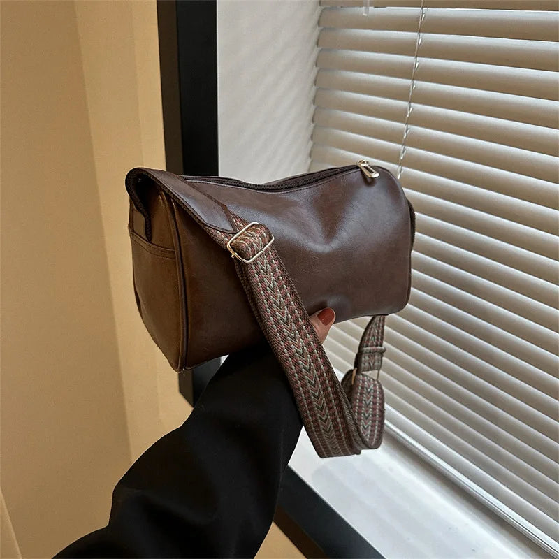 Vintage Boston Leather Crossbody Bag