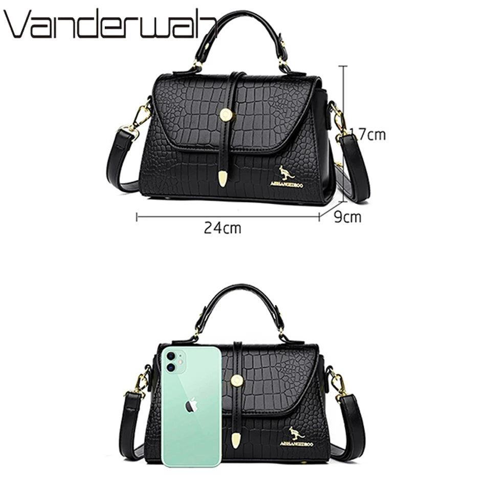 Crocodile Leather Crossbody Handbag