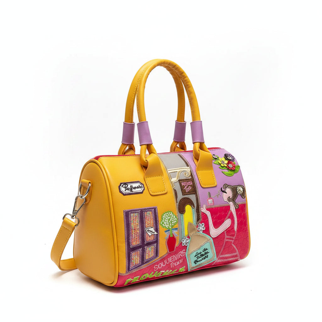 PU Personality Stylish Shoulder Bags Design Patchwork Zipper Bags