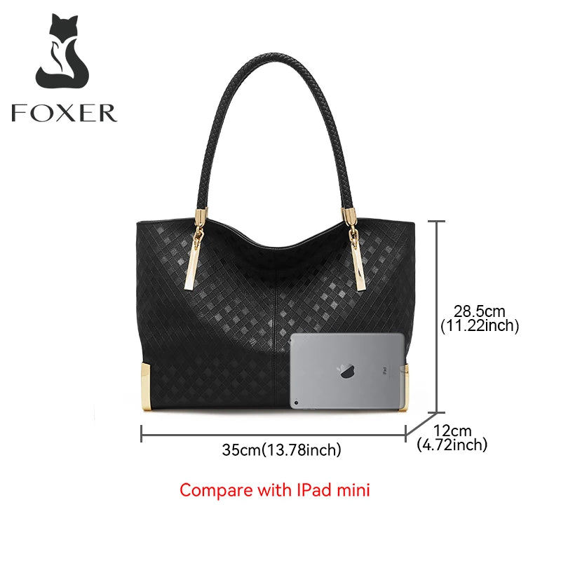 FOXER Genuine Leather Tote Handbag