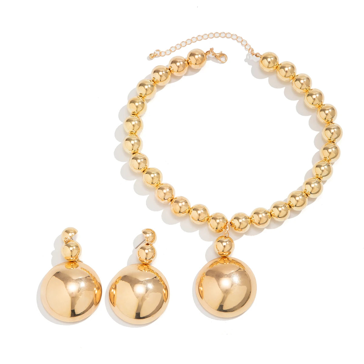 Half Ball Statement Necklace Set
