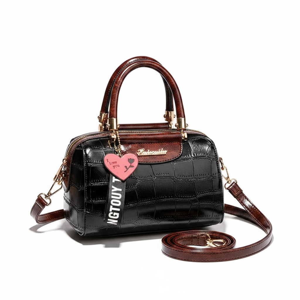 Classic Crocodile Leather Messenger Tote Bag