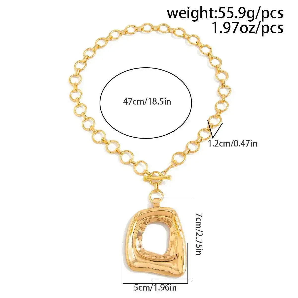 Geometric Square Pendant Choker