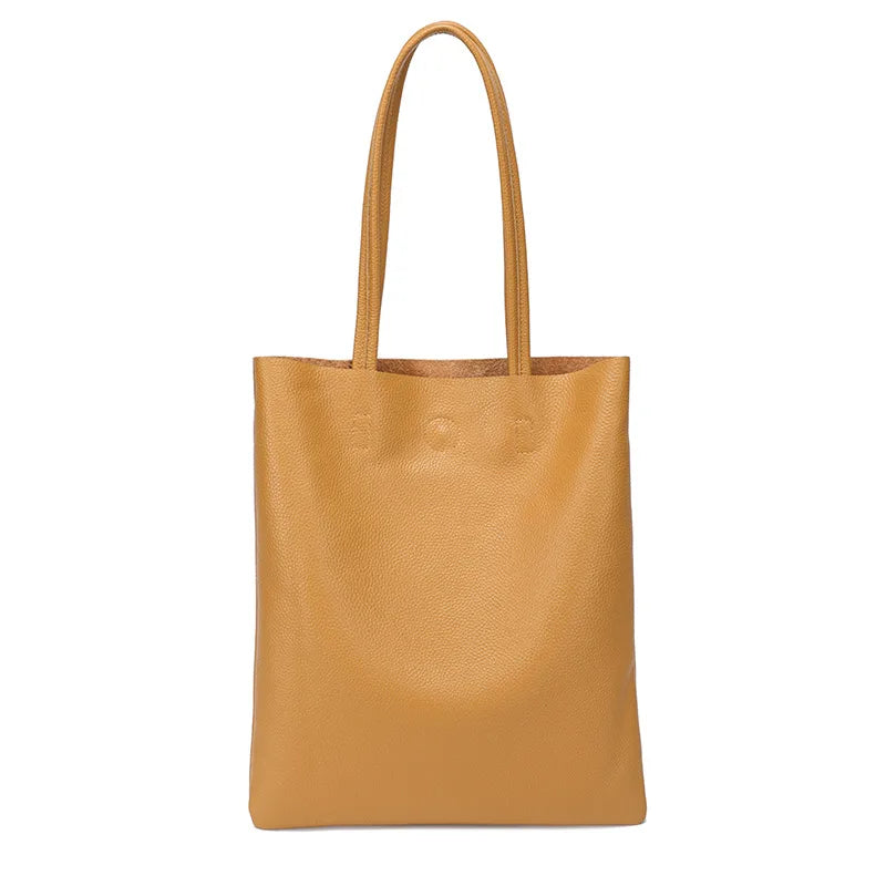 YANATARI Blue Cowhide Leather Bucket Bag