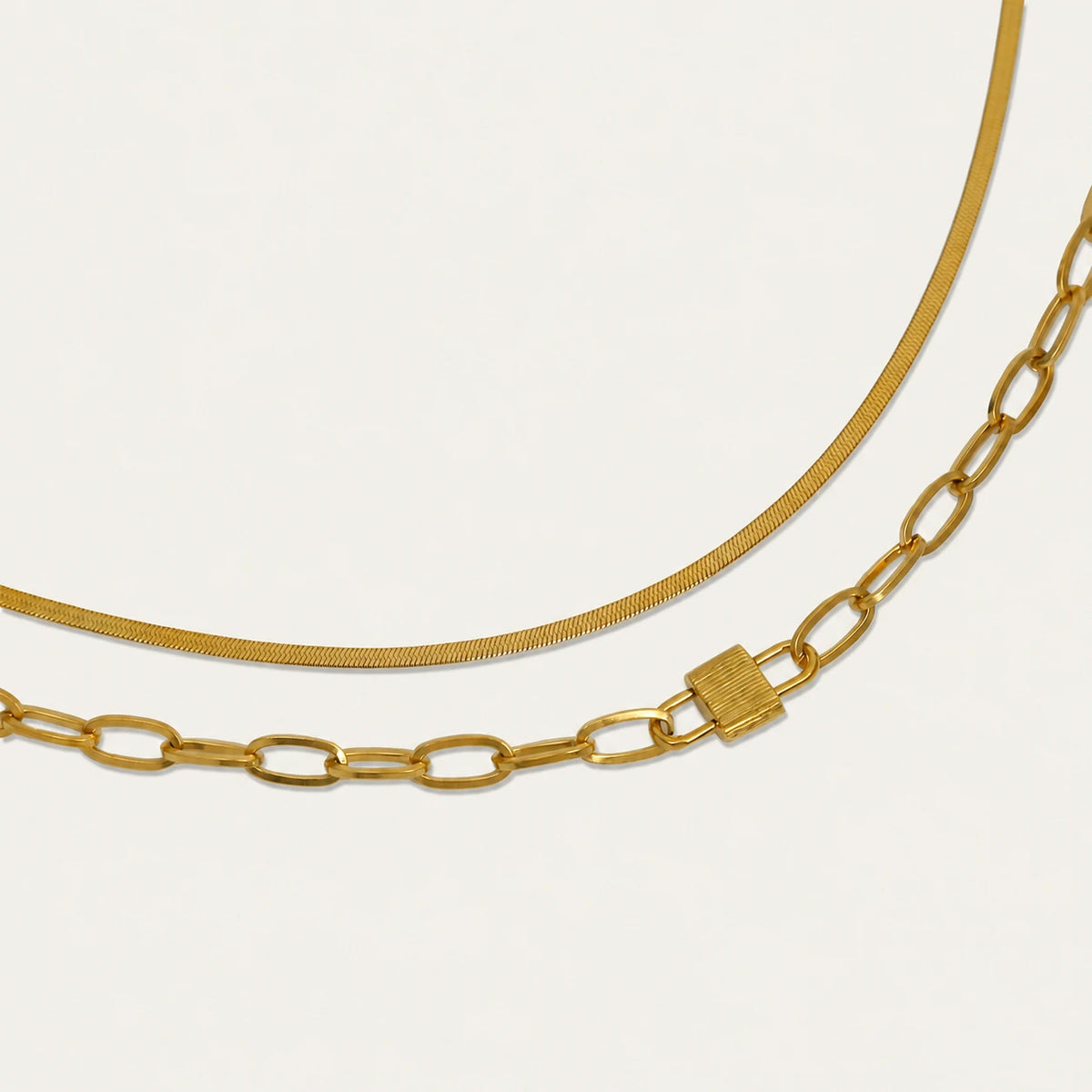 Lock Charm Snake Chain Choker