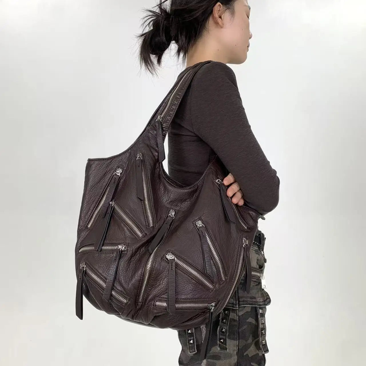 Y2K Vintage Multi-Pocket Shoulder Bag