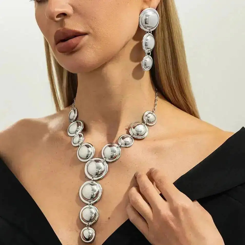 Y-Shaped Long Pendant Necklace Set