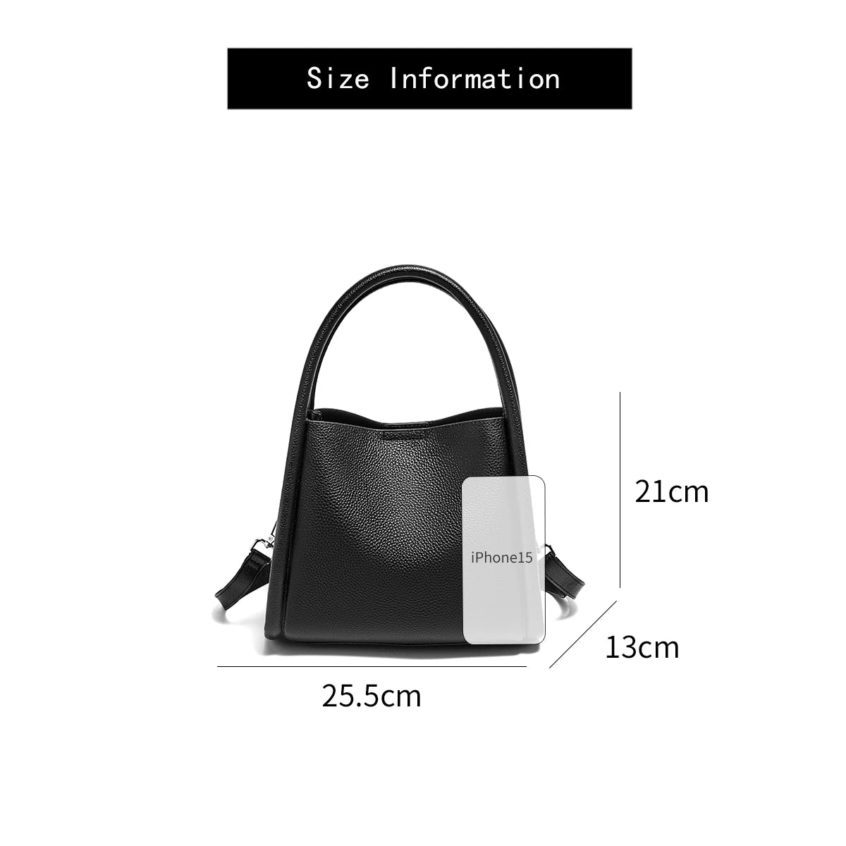 FOXER Women’s Large Leather Bucket Tote Bag